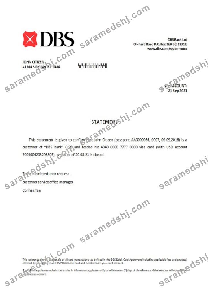 Singapore_DBS bank_closure reference